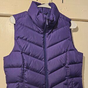 purple puffer vest